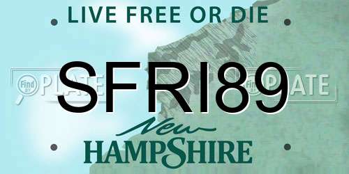 SFRI89 New Hampshire License Plate