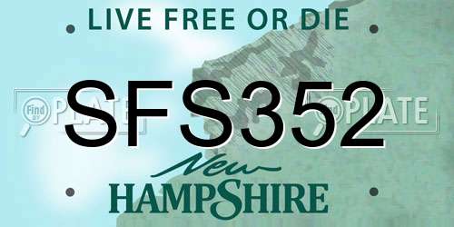 SFS352 New Hampshire License Plate