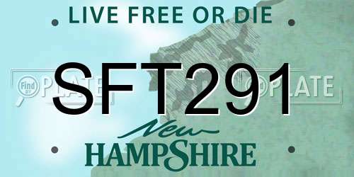 SFT291 New Hampshire License Plate