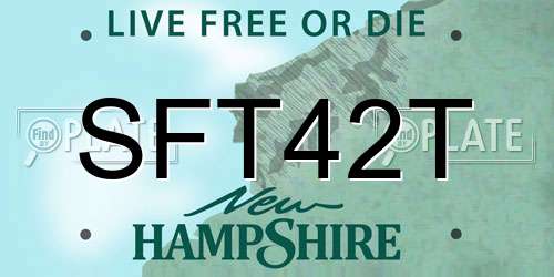 SFT42T New Hampshire License Plate