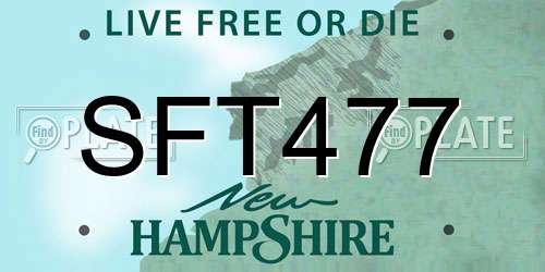 SFT477 New Hampshire License Plate