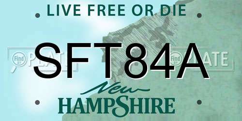 SFT84A New Hampshire License Plate