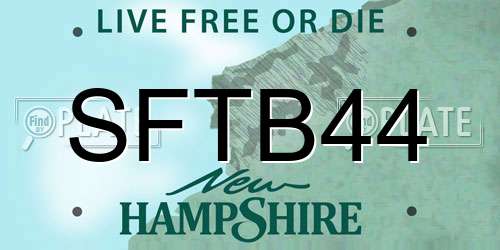 SFTB44 New Hampshire License Plate