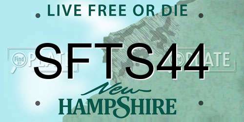 SFTS44 New Hampshire License Plate