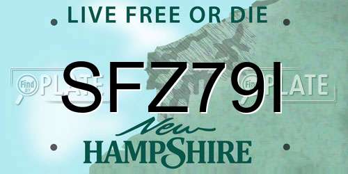 SFZ79I New Hampshire License Plate