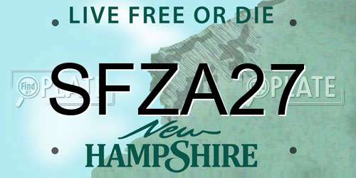 SFZA27 New Hampshire License Plate