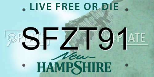 SFZT91 New Hampshire License Plate