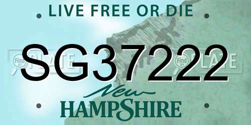 SG37222 New Hampshire License Plate