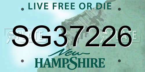 SG37226 New Hampshire License Plate