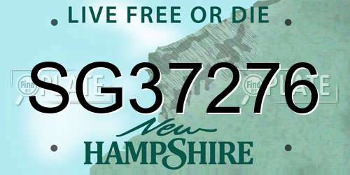 SG37276 New Hampshire License Plate
