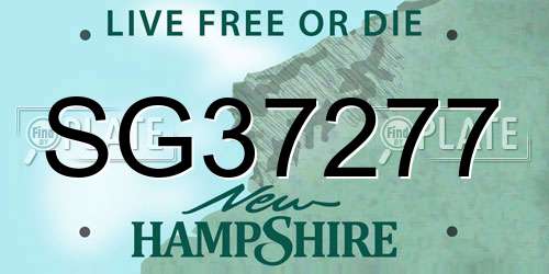 SG37277 New Hampshire License Plate