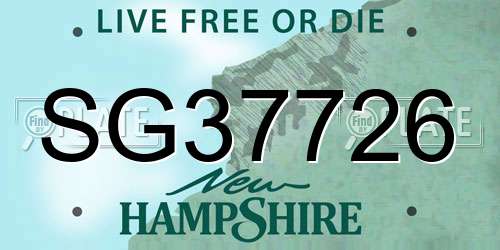 SG37726 New Hampshire License Plate