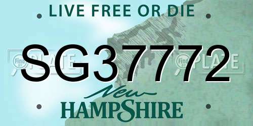 SG37772 New Hampshire License Plate