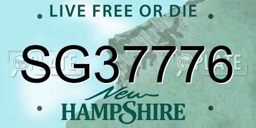 SG37776 New Hampshire License Plate
