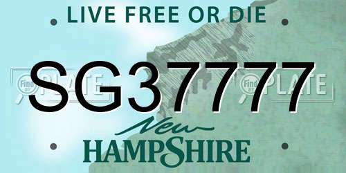 SG37777 New Hampshire License Plate