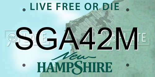 SGA42M New Hampshire License Plate