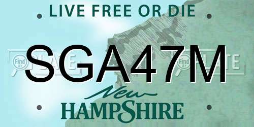 SGA47M New Hampshire License Plate