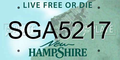 SGA5217 New Hampshire License Plate