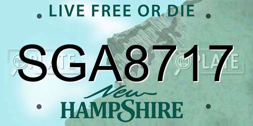 SGA8717 New Hampshire License Plate