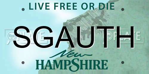 SGAUTH New Hampshire License Plate