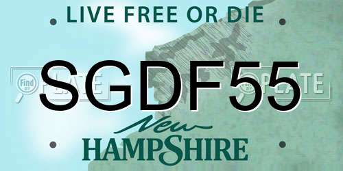 SGDF55 New Hampshire License Plate