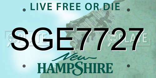 SGE7727 New Hampshire License Plate
