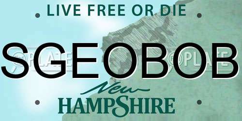 SGEOBOB New Hampshire License Plate