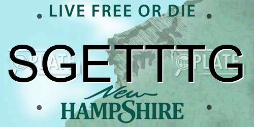 SGETTTG New Hampshire License Plate