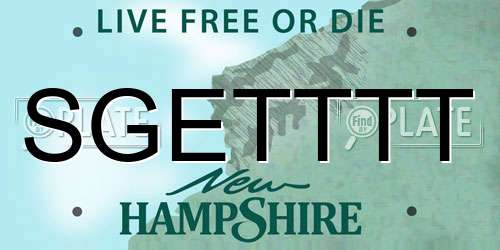 SGETTTT New Hampshire License Plate