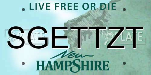 SGETTZT New Hampshire License Plate
