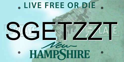 SGETZZT New Hampshire License Plate