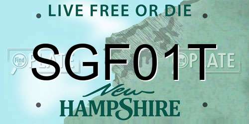 SGF01T New Hampshire License Plate