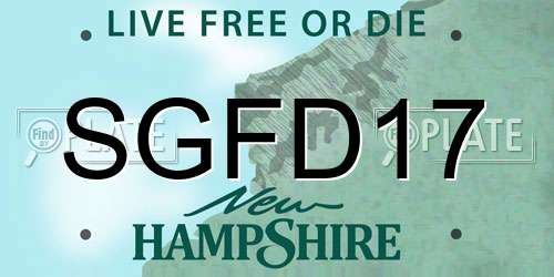 SGFD17 New Hampshire License Plate