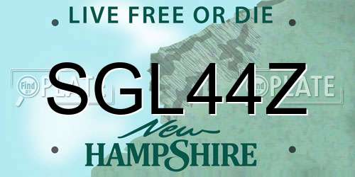 SGL44Z New Hampshire License Plate