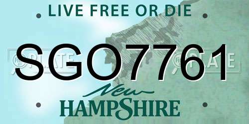 SGO7761 New Hampshire License Plate