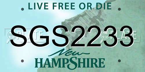 SGS2233 New Hampshire License Plate