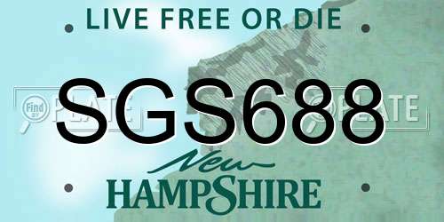 SGS688 New Hampshire License Plate