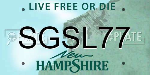 SGSL77 New Hampshire License Plate