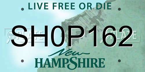 SH0P162 New Hampshire License Plate