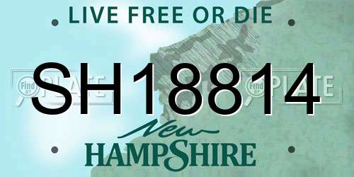 SH18814 New Hampshire License Plate