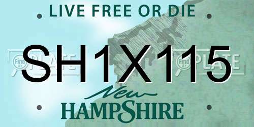 SH1X115 New Hampshire License Plate