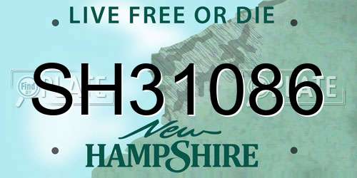 SH31086 New Hampshire License Plate