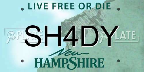 SH4DY New Hampshire License Plate