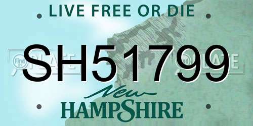 SH51799 New Hampshire License Plate