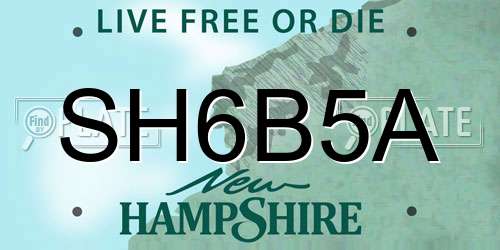 SH6B5A New Hampshire License Plate
