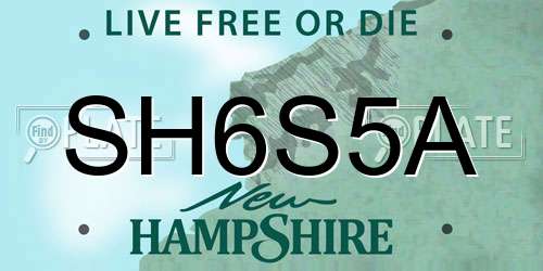 SH6S5A New Hampshire License Plate