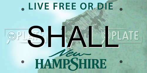SHALL New Hampshire License Plate