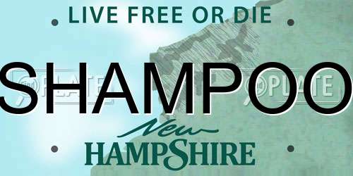 SHAMPOO New Hampshire License Plate