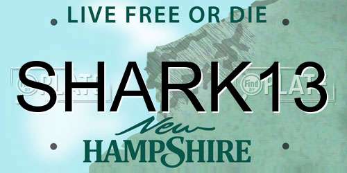 SHARK13 New Hampshire License Plate