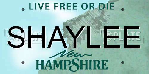 SHAYLEE New Hampshire License Plate